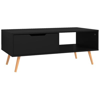 vidaXL Table basse Noir 100x49,5x43 cm Bois d'ingénierie