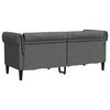 vidaXL Canapé Chesterfield 2 places gris foncé tissu