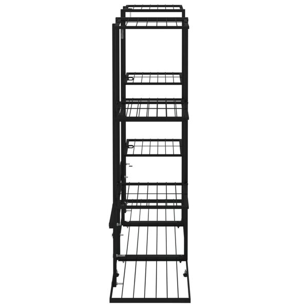 vidaXL Support à plantes 94,5x25x89 cm Noir Fer