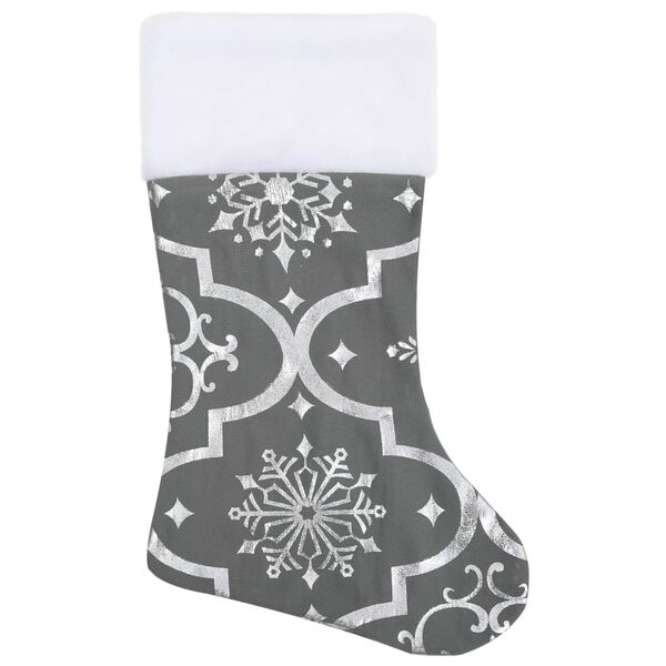 vidaXL Jupe de sapin de No&euml;l de luxe avec chaussette Gris 122 cm Tissu