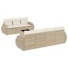 vidaXL Salon de jardin avec coussins 8 pcs beige r&eacute;sine tress&eacute;e