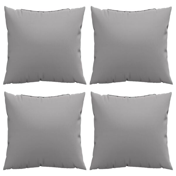 vidaXL Coussins de canap&eacute; lot de 4 gris 40x40 cm tissu