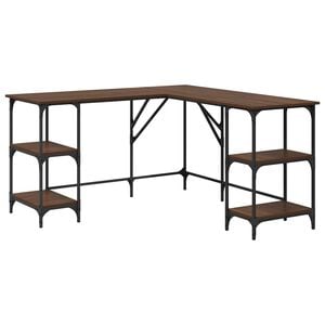 vidaXL Bureau chêne marron 139x139x75 cm bois d'ingénierie