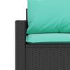 vidaXL Canap&eacute; de jardin avec coussins 3 places noir r&eacute;sine tress&eacute;e