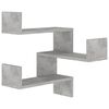 vidaXL &Eacute;tag&egrave;res murales d'angle 2 pcs Gris b&eacute;ton Bois d&rsquo;ing&eacute;nierie