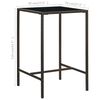 vidaXL Table de bar de jardin Marron 70x70x110 cm R&eacute;sine tress&eacute;e verre