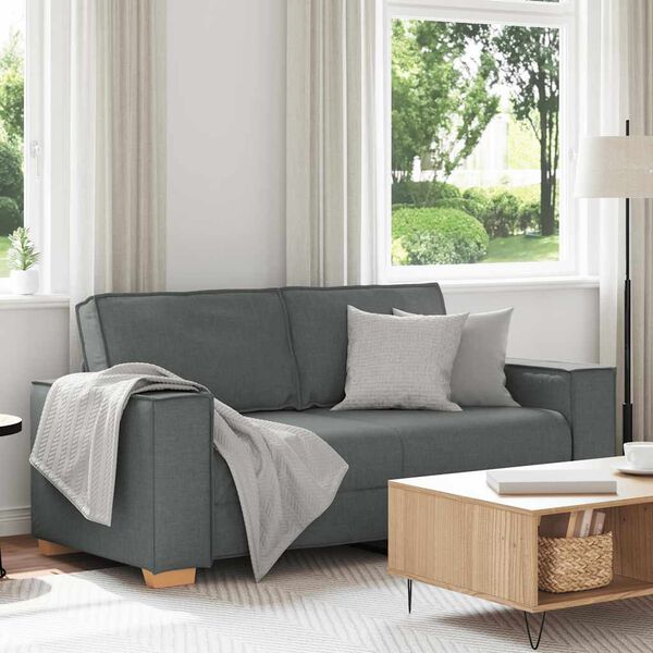 vidaXL Canap&eacute; 2 places Gris fonc&eacute; 180x78x84 cm Tissu