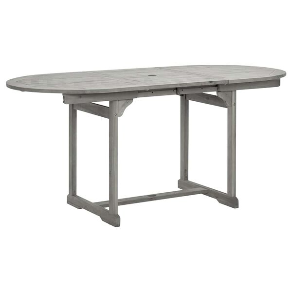 vidaXL Table &agrave; d&icirc;ner de jardin (120-170)x80x75 cm Bois d'acacia massif