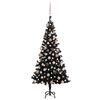 vidaXL Arbre de No&euml;l artificiel pr&eacute;-&eacute;clair&eacute; et boules noir 180 cm PVC