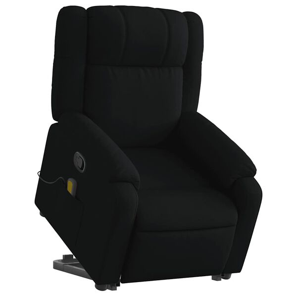 vidaXL Fauteuil inclinable de massage noir tissu