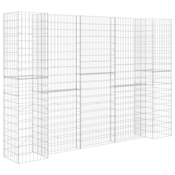 vidaXL Jardini&egrave;re &agrave; gabion en H Fil d'acier 260x40x180 cm
