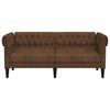 vidaXL Canap&eacute; Chesterfield 2 places marron tissu