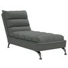 vidaXL Chaise longue avec coussins gris foncé tissu