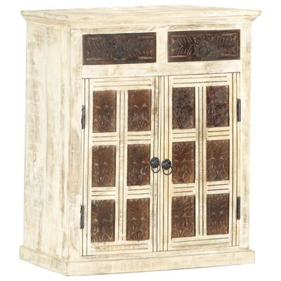 vidaXL Buffet Blanc 65x30x75 cm Bois de manguier massif