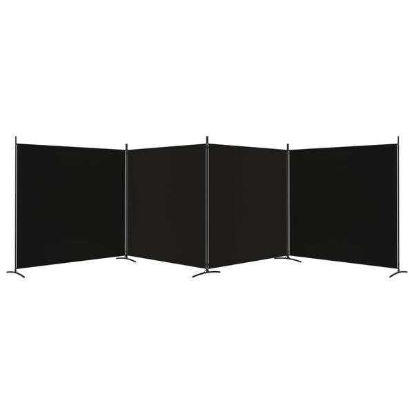 vidaXL Cloison de s&eacute;paration 4 panneaux Noir 698x180 cm Tissu