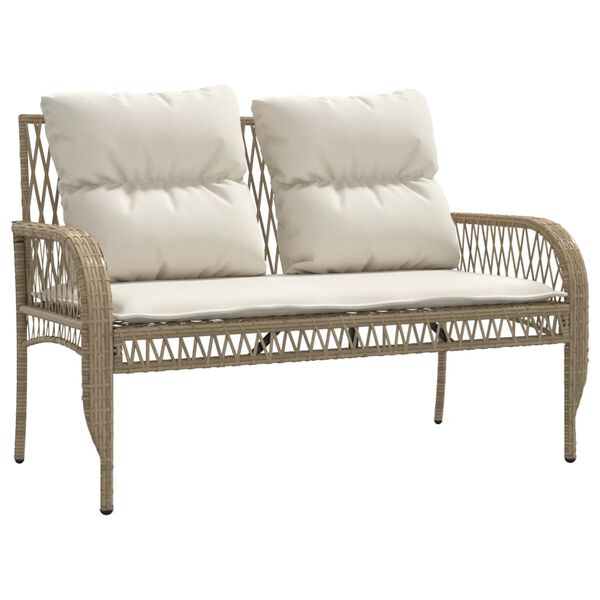 vidaXL Salon de jardin avec coussins 4 pcs beige r&eacute;sine tress&eacute;e