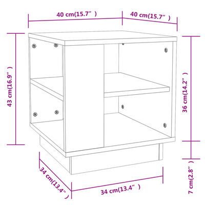 vidaXL Table basse Chêne marron 40x40x43 cm Bois d'ingénierie