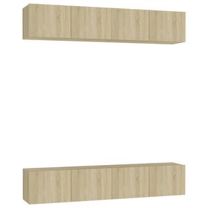 vidaXL Meubles TV 4 pcs Ch&ecirc;ne sonoma 80x30x30 cm Bois d'ing&eacute;nierie