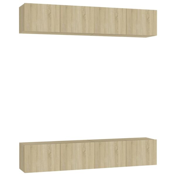 vidaXL Meubles TV 4 pcs Ch&ecirc;ne sonoma 80x30x30 cm Bois d'ing&eacute;nierie