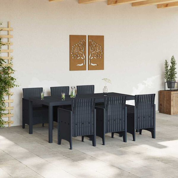 vidaXL Ensemble de salle à manger pour jardin 7 pcs Anthracite