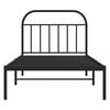 vidaXL Cadre de lit m&eacute;tal sans matelas avec t&ecirc;te de lit noir 100x190cm