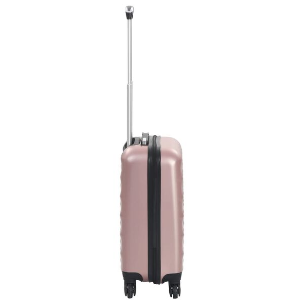 vidaXL Valise rigide Dor&eacute; rose ABS