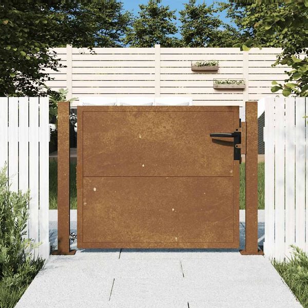 vidaXL Portail de jardin 100x100 cm en acier Corten