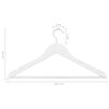 vidaXL Cintres antidérapants 20 pcs Blanc Bois dur