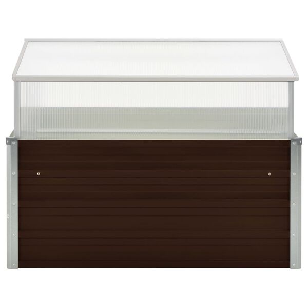 vidaXL Serre Marron 100 x 100 x 85 cm Acier galvanisé