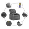 vidaXL Fauteuil inclinable de massage électrique gris similicuir