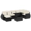 vidaXL Salon de jardin 8 pcs avec coussins noir r&eacute;sine tress&eacute;e