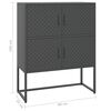vidaXL Buffet haut Anthracite 80x35x100 cm Acier