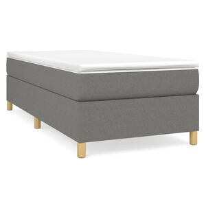vidaXL Sommier &agrave; lattes de lit et matelas gris fonc&eacute; 100x190 cm tissu
