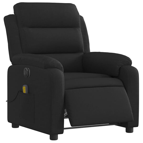 vidaXL Fauteuil inclinable de massage &eacute;lectrique noir tissu