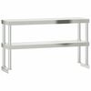 vidaXL Table de travail de cuisine avec &eacute;tag&egrave;re 110x55x150 cm inox