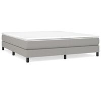 vidaXL Sommier à lattes de lit et matelas gris clair 183x213 cm tissu