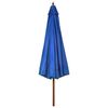 vidaXL Parasol d'ext&eacute;rieur avec m&acirc;t en bois 330 cm Bleu azur&eacute;