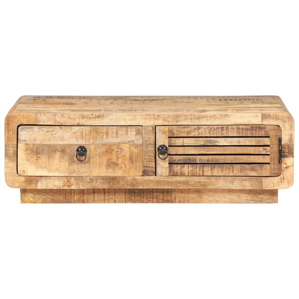 vidaXL Table basse 90x60x29 cm Bois de manguier brut