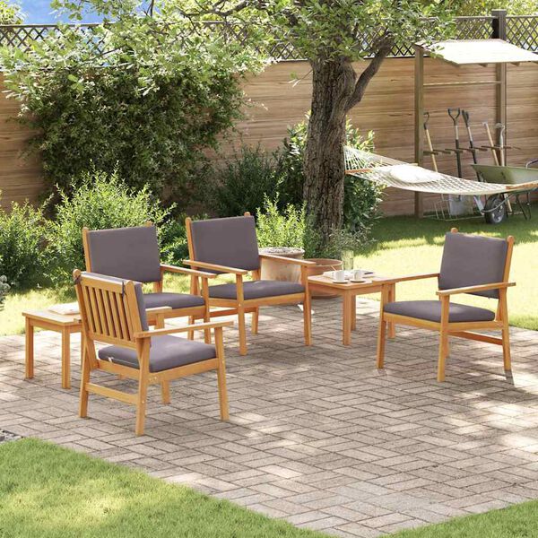 vidaXL Ensemble de canap&eacute; de jardin 6 pcs Marron Bois d'Acacia Massif