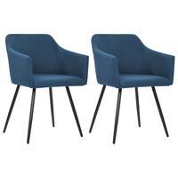 vidaXL Chaises à manger lot de 2 bleu tissu