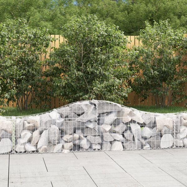 vidaXL Panier de gabions arqu&eacute; 200x30x40/60 cm Fer galvanis&eacute;