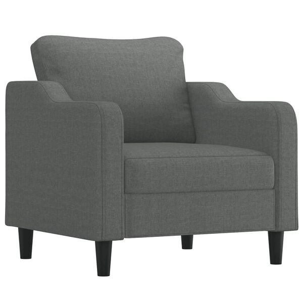 vidaXL Fauteuil avec repose-pied Gris foncé 60 cm Tissu