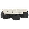 vidaXL Salon de jardin 6 pcs avec coussins noir r&eacute;sine tress&eacute;e