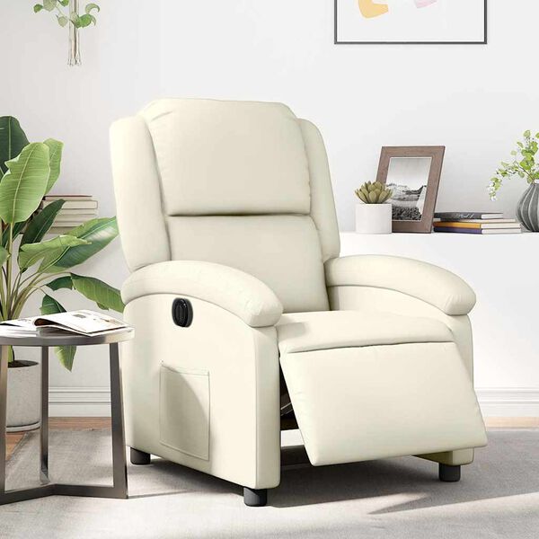 vidaXL Fauteuil inclinable &eacute;lectrique cr&egrave;me similicuir