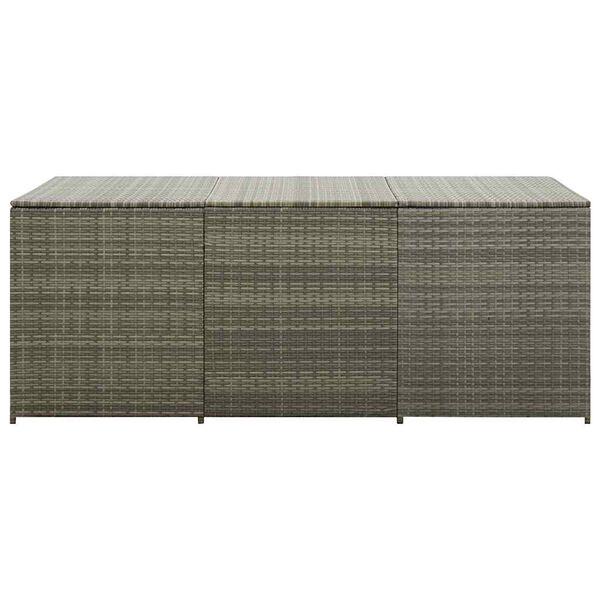 vidaXL Bo&icirc;te de rangement de jardin r&eacute;sine tress&eacute;e 180x90x70 cm gris
