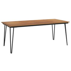 vidaXL Table de jardin avec pieds &eacute;pingle &agrave; cheveux 200x90x75 acacia