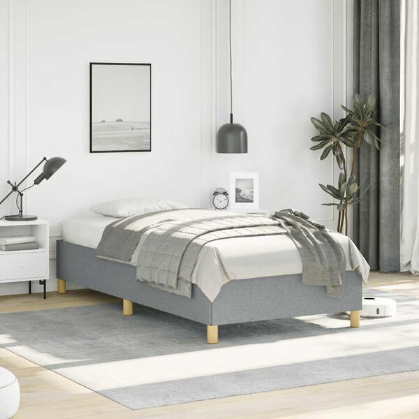 vidaXL Cadre de lit gris clair 100x203 cm tissu