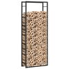 vidaXL &Eacute;tag&egrave;re &agrave; bois de chauffage Noir mat 80 x 28 x 222 cm Acier