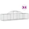 vidaXL Paniers &agrave; gabions arqu&eacute;s 4 pcs 200x50x40/60 cm fer galvanis&eacute;