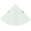 vidaXL &Eacute;tag&egrave;res d'angle 2 pcs et supports chrom&eacute;s Verre Blanc 25x25 cm